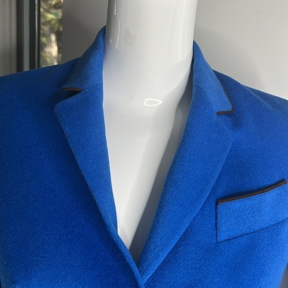 Algo of Switzerland Sz 32 / US 4 Electric Blue Cashmere Fitted Blazer - New - Picture 9 of 11